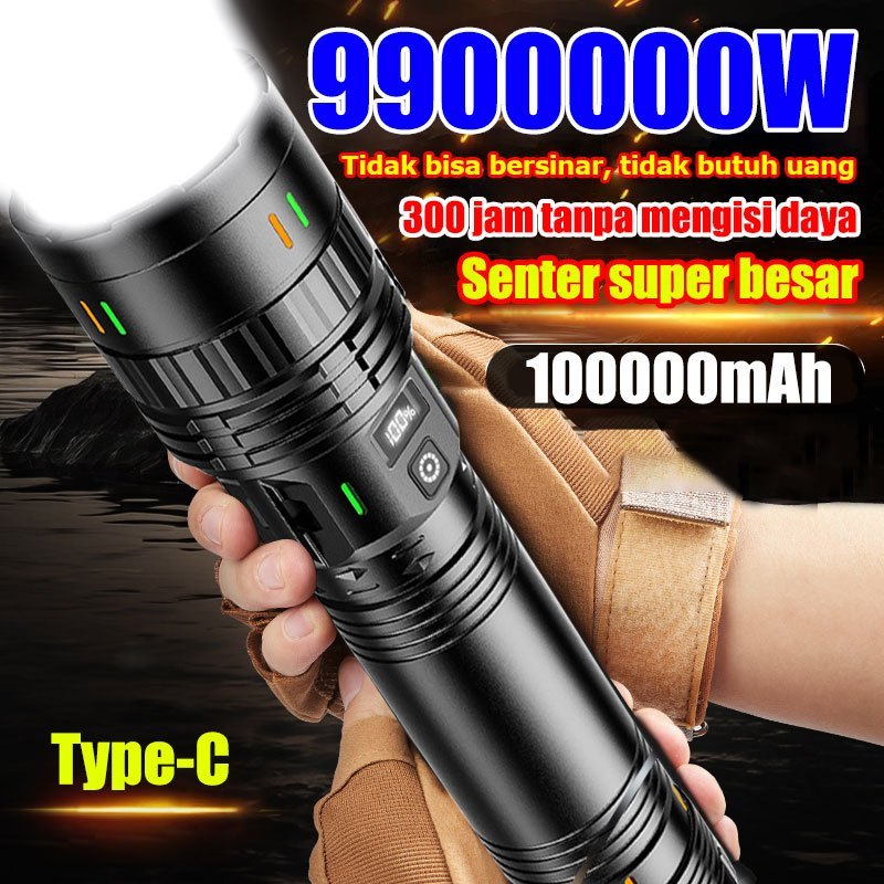 Jual 【COD】Senter super besar Menyala 10.000 meter senter LED super ...