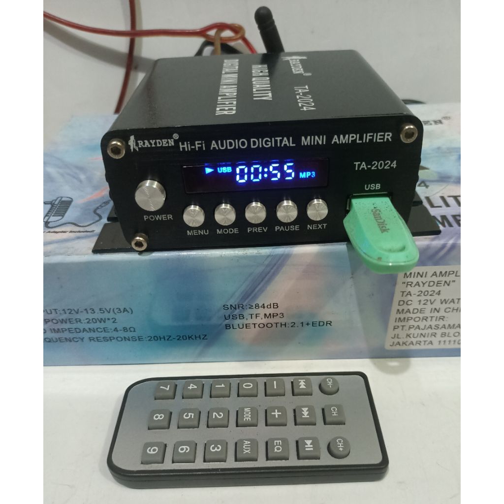 Jual power rayden TA-2024 USB ,TF ,bluetooth with remote control high ...