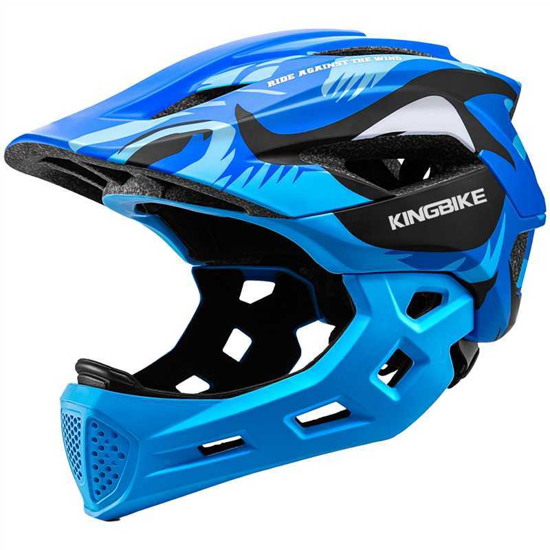 BATFOX-KINGBIKE Kids JC012-238 Helm Full Face Sepeda Push Bike Anak-anak  MTB Full Cover Bicycle for kids Detachable Casco Mtb Bike Motorcycle Child 