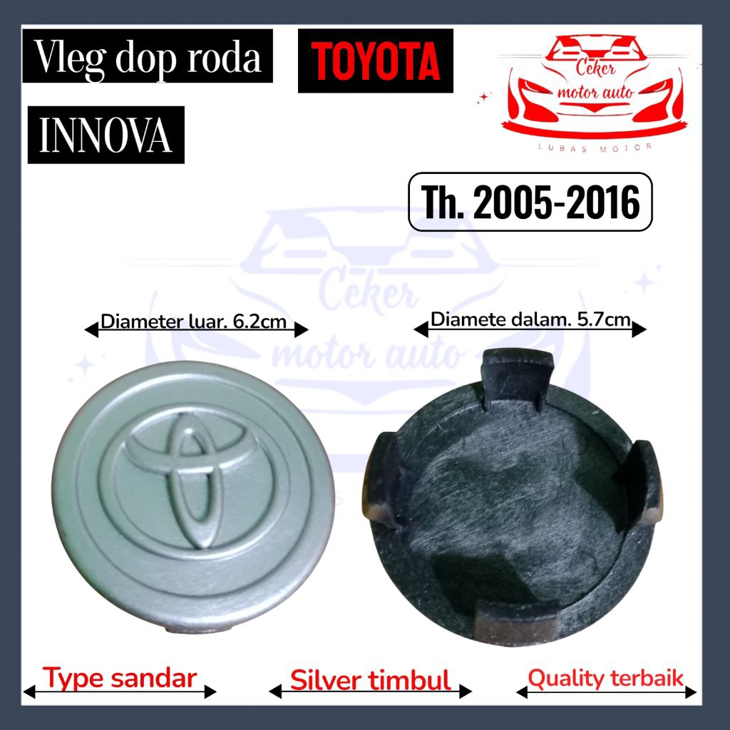 Jual Dop Roda Tutup as velg Toyota Innova Tahun 2005-2016 Diameter 6 ...