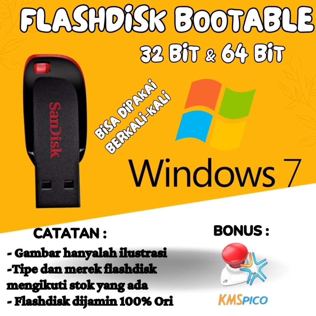 Jual Flashdisk Bootable Windows 7 Bisa dipakai Berkali-kali | Shopee ...