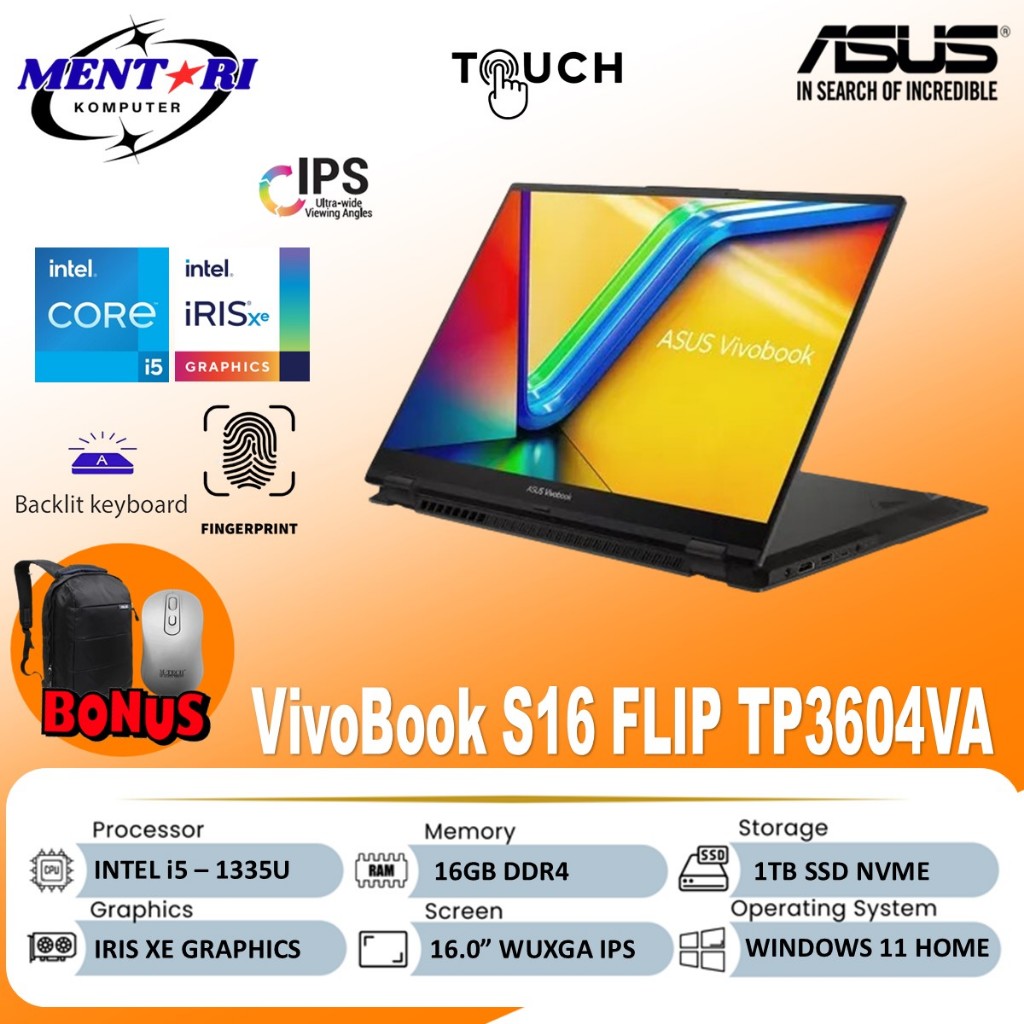 Écran D’origine Asus VivoBook S16 Flip TP3604VA – 17,3 Pouces Tactile 3.2K, Pièce Détachée Neuve