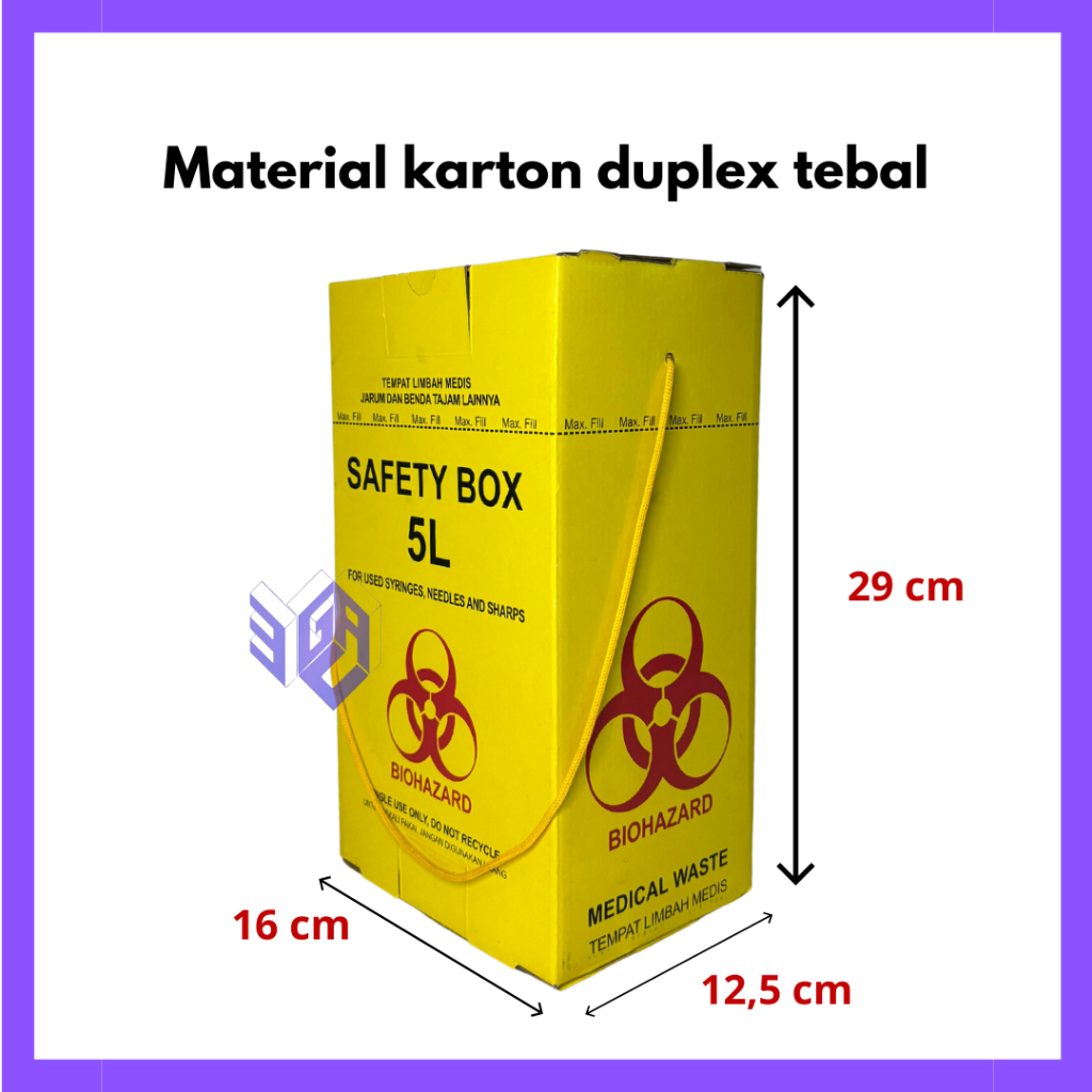 Jual Safety Box 5 L | Kotak Kuning Medis | Tempat Sampah Medis Jarum ...