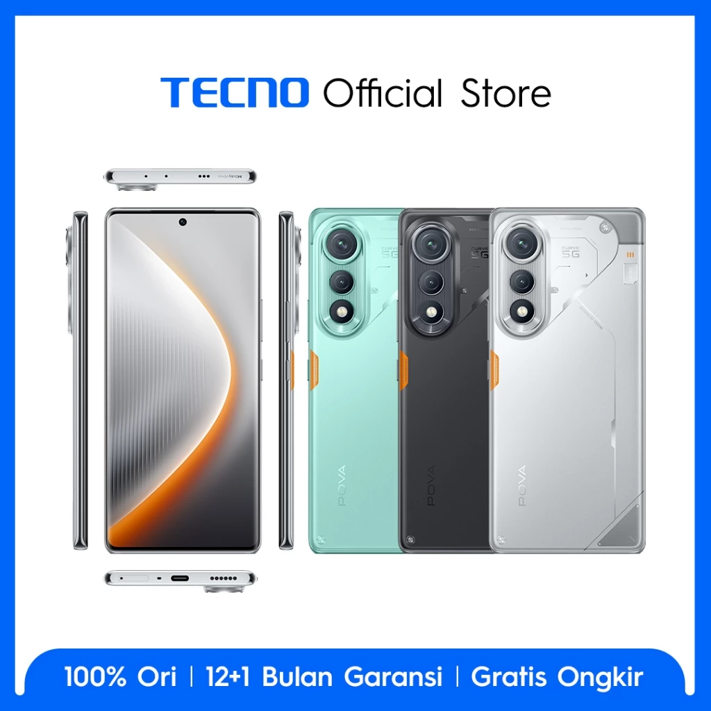 TECNO POVA Curve 5G dengan layar AMOLED melengkung 6,78 inci