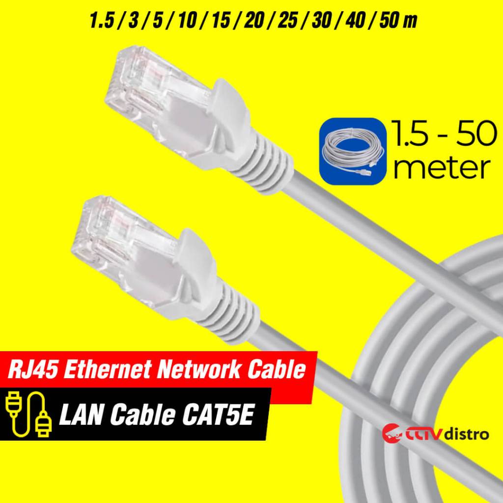 Jual Kabel LAN Ethernet Jaringan Internet RJ45 CAT5E Panjang 1.5M – 50M ...