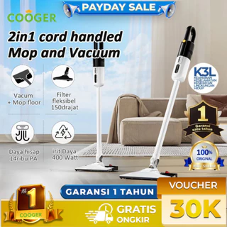 COOGER Vacuum Cleaner Dengan Pel Vacuum Cleaner With Floor Washer Alat Penyedot Debu Dengan Alat Pel Lantai Serbaguna Wet And Dry Vacuum Cleaner