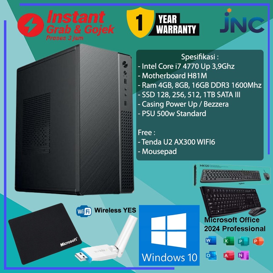 Jual Komputer Rakitan Intel Core i7 4770 Gen4 Up 3,9Ghz RAM 16GB SSD ...