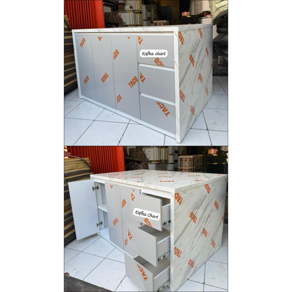 Meja Kitchen Set HPL Kabinet Minimalis Custom
