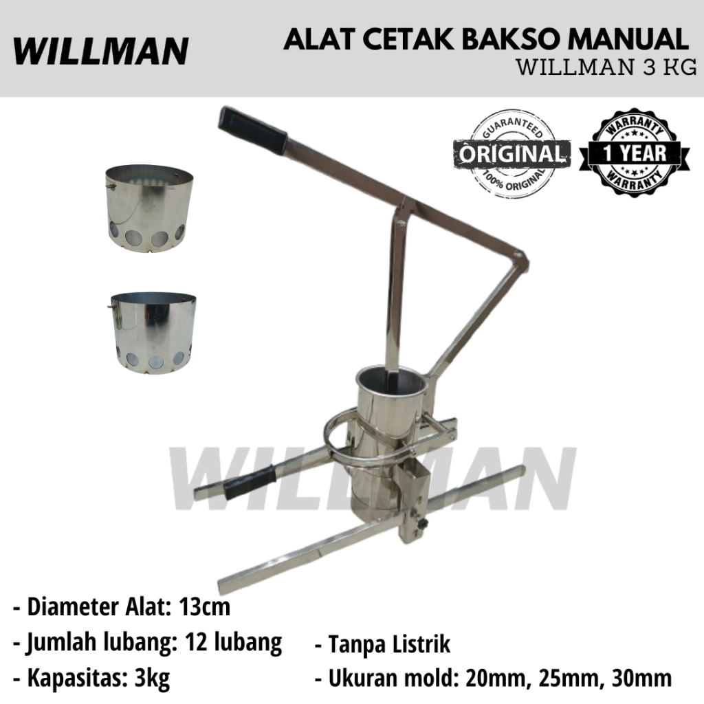 Jual WILLMAN Meatball Maker Alat Cetak Bakso Manual | Shopee Indonesia