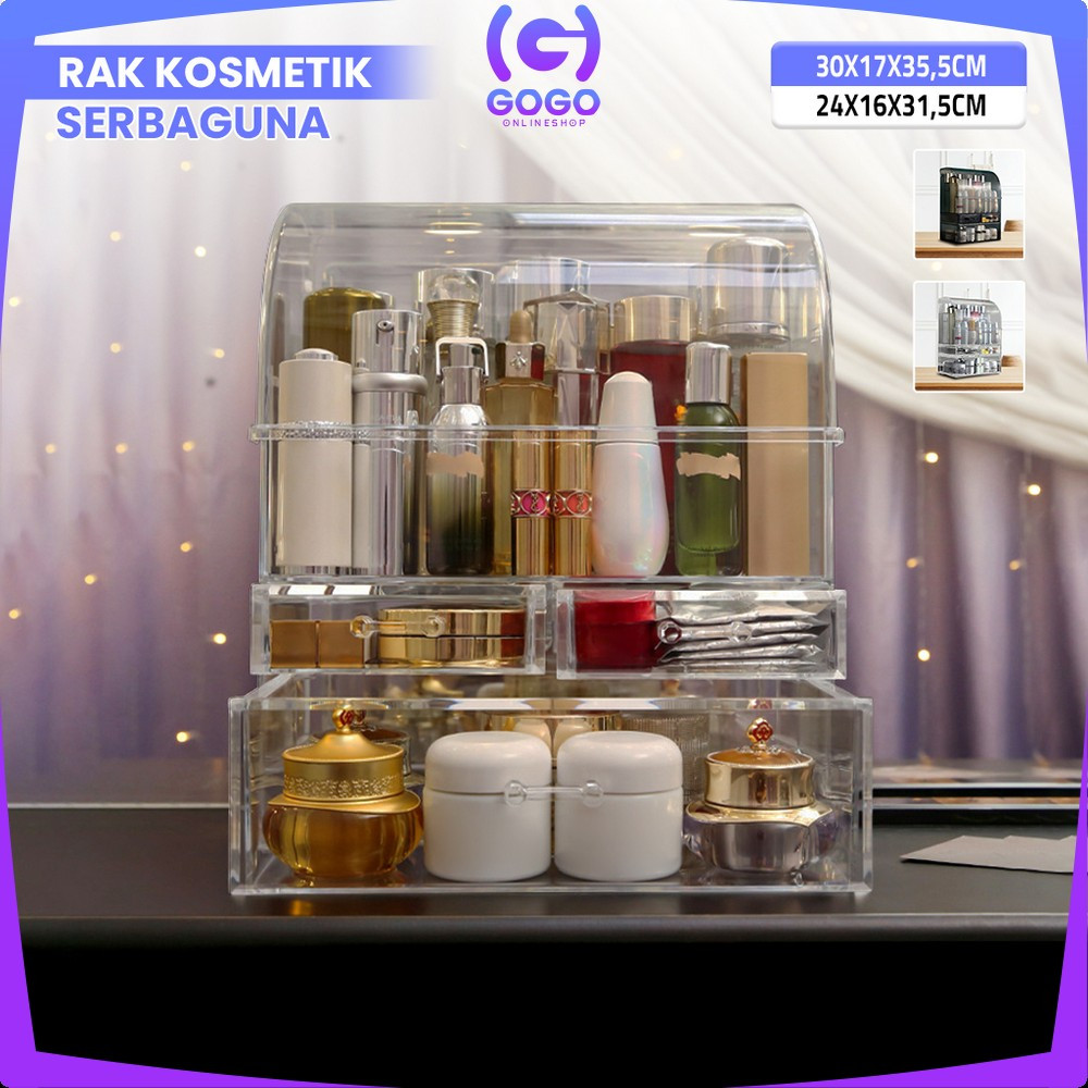 Jual GOGO-K132 Rak Kosmetik Dengan Laci Anti Debu Tempat Make Up ...