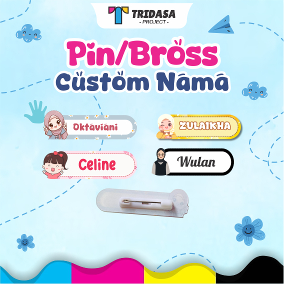 Jual Pin Akrilik Custom Nama | Theme Girl | Bisa Custom Karakter | 1 ...