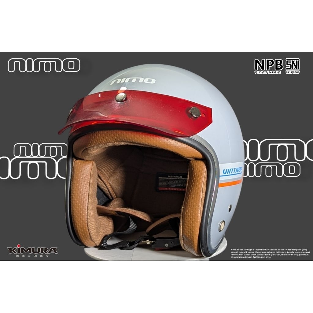 Jual BOGO NIMO SERIES VINTAGE PREMIUM PET AKRILIK HELM ABS GRAY MONKEY ...