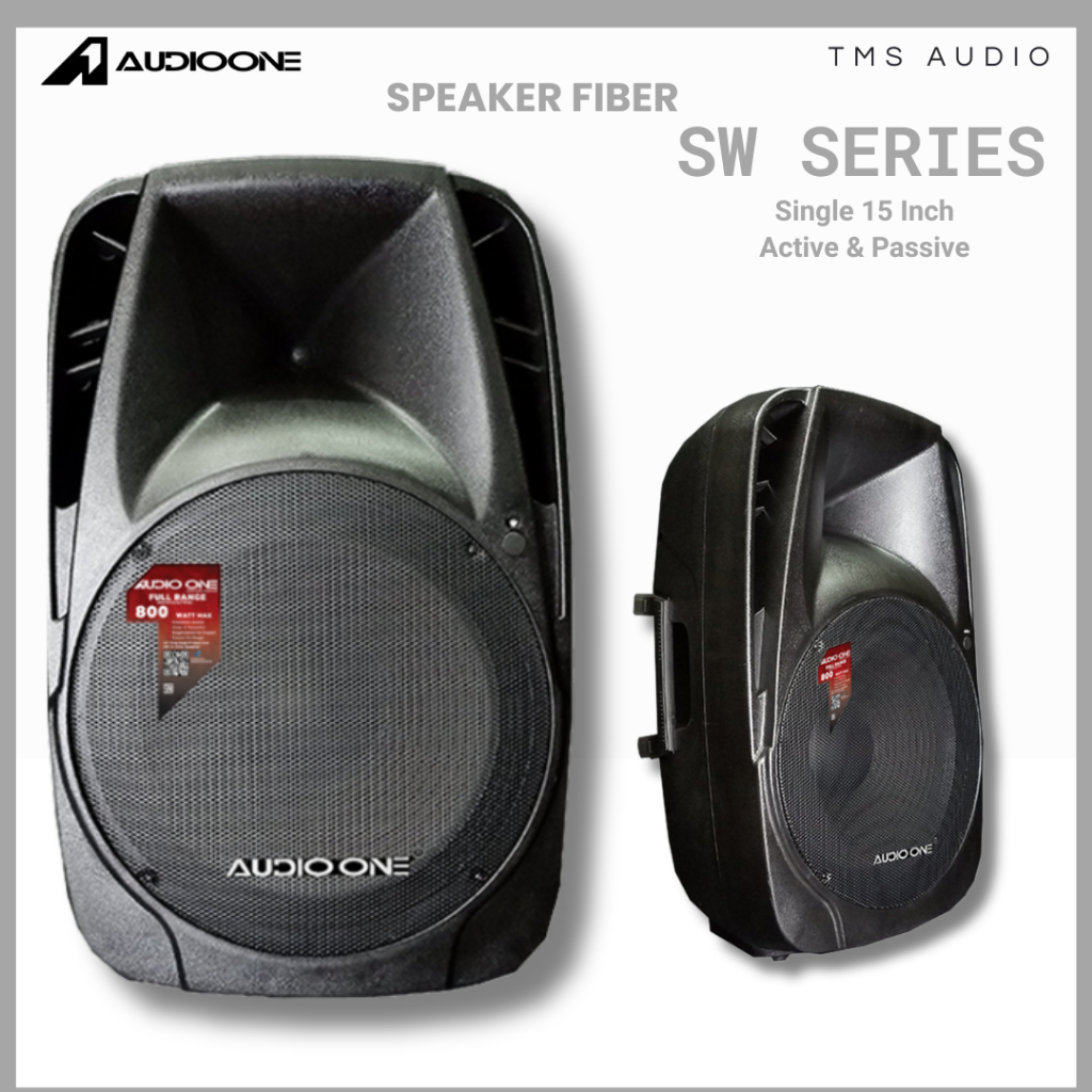 Speaker Fiber 15 inch SW 115 AUDIO ONE Monitor Active Passive USB Bluetooth  Equalizer Usb TMS