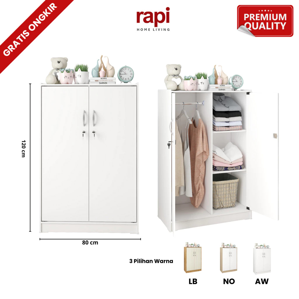 Jual RAPI Lemari Pakaian Anak / Lemari Pakaian Kecil 2 Pintu / Lemari ...