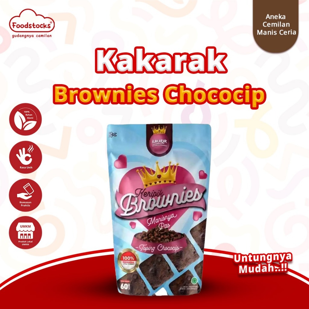Jual Kakarak - Keripik Brownies Crispy Topping Chochochip 60gr | Shopee ...