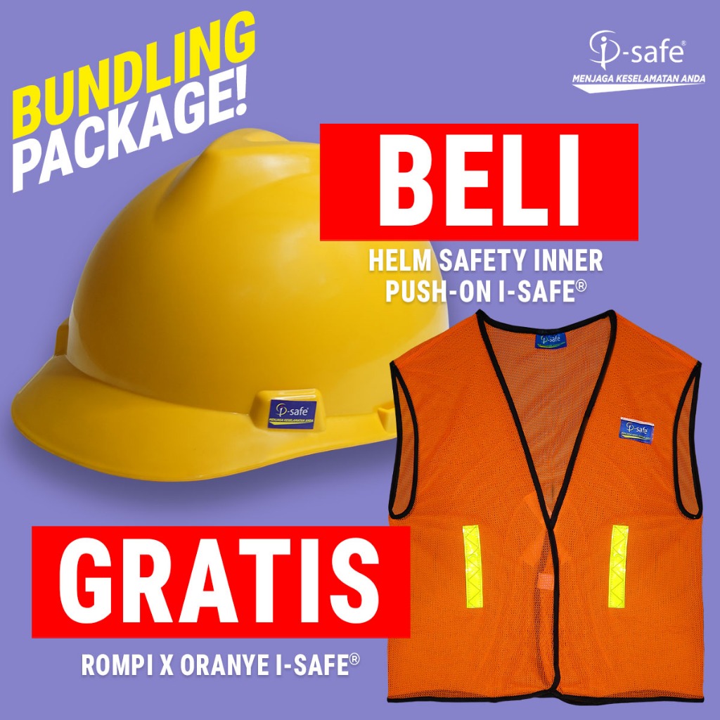 Jual [PAKET PREMIUM] i-Safe Helm Proyek Inner Push On + Safety Vest ...