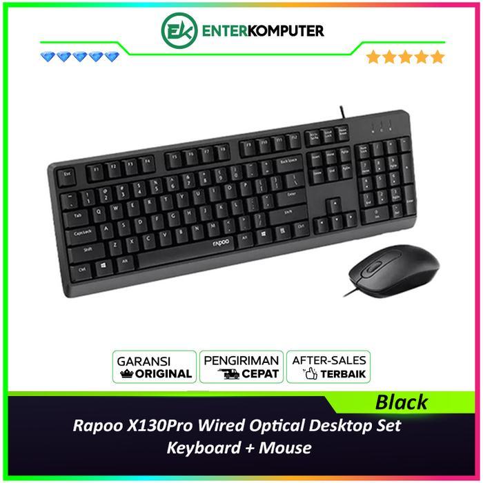 Jual Rapoo X130Pro Wired Optical Desktop Set Keyboard + Mouse | Shopee ...