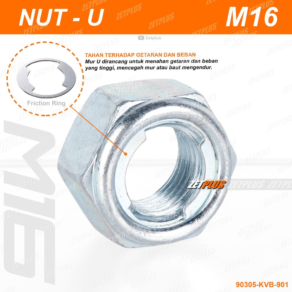 Jual MUR AS RODA BELAKANG (NUT U 16 MM) / Mur Lock M16 kunci 24 ...