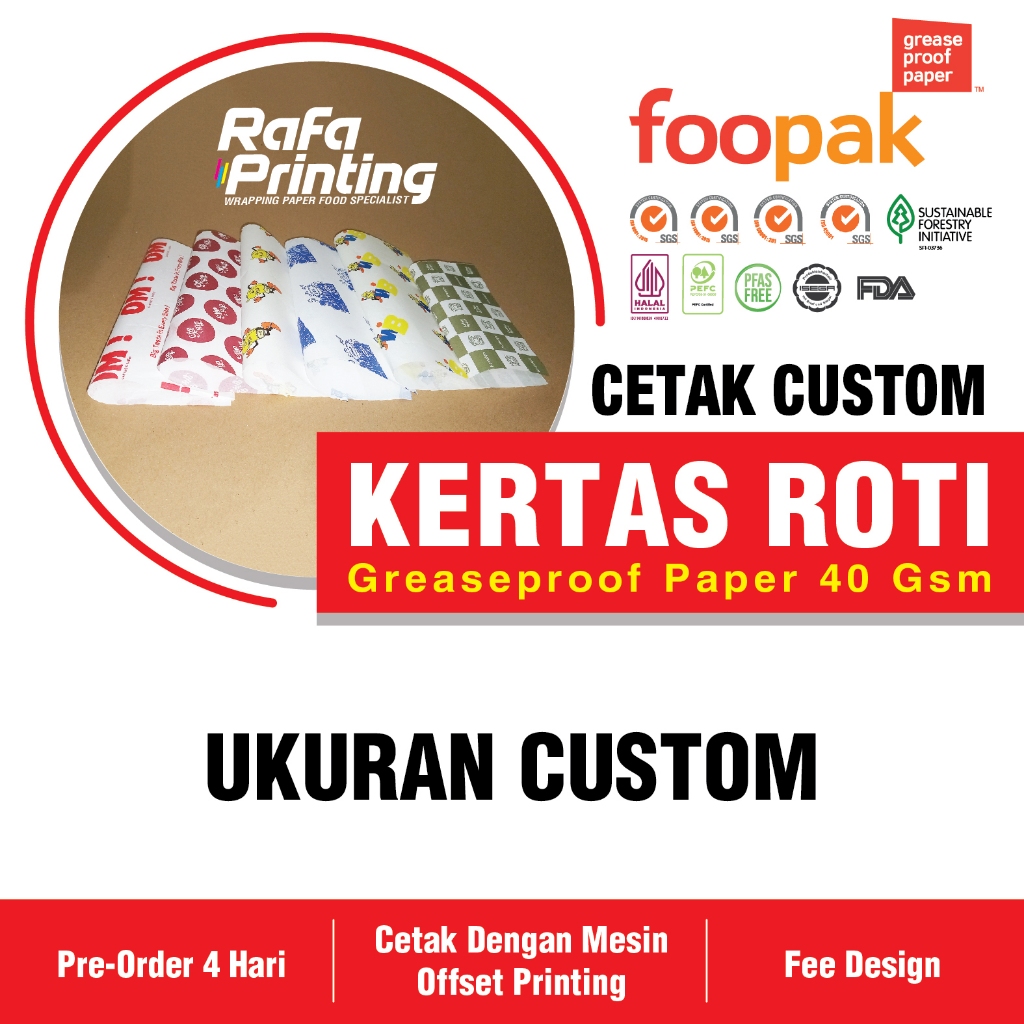 Jual CUSTOM Kertas Roti Foodgrade - Ukuran Custom | Shopee Indonesia