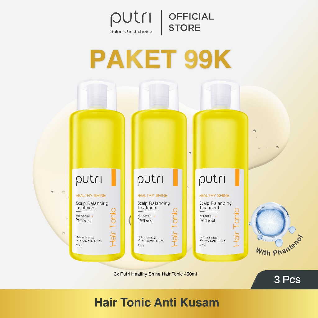 Jual [SPESIAL 10.10 PAKET 99K] Putri Rambut Berkilau Hair Tonic 3pcs x ...