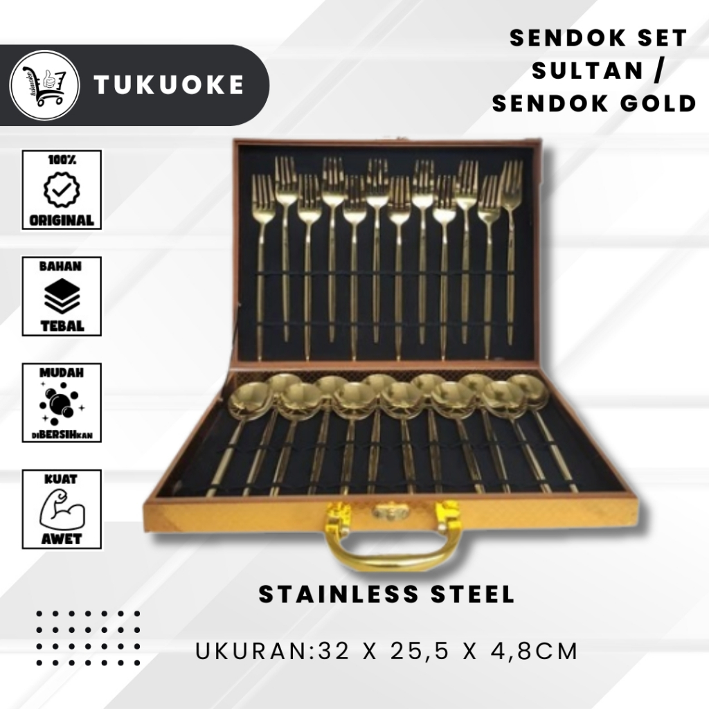 Jual Sendok Set Sultan / Sendok Gold / Cutlery Set / Stainlees Set ...