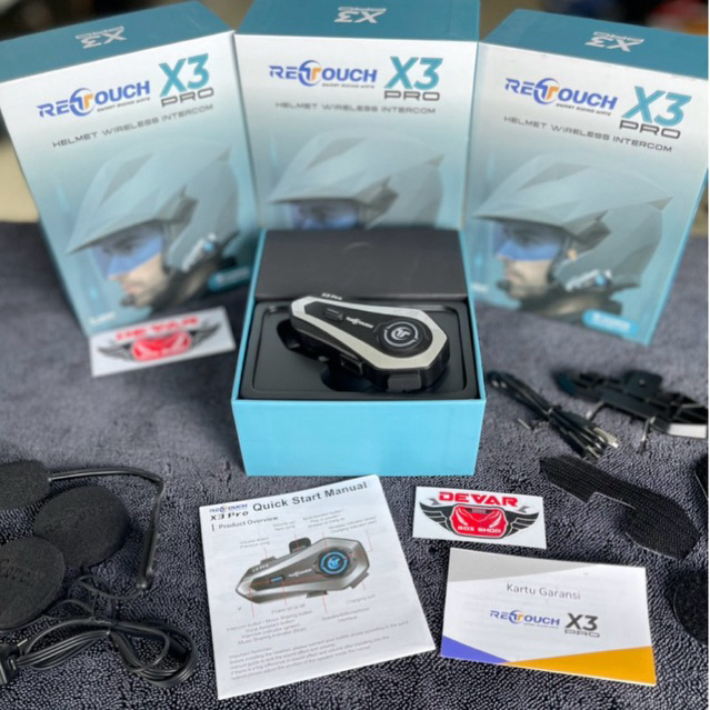 Jual RETOUCH X3 PRO Intercom Bluetooth Helmet | Call | Music Sharing ...