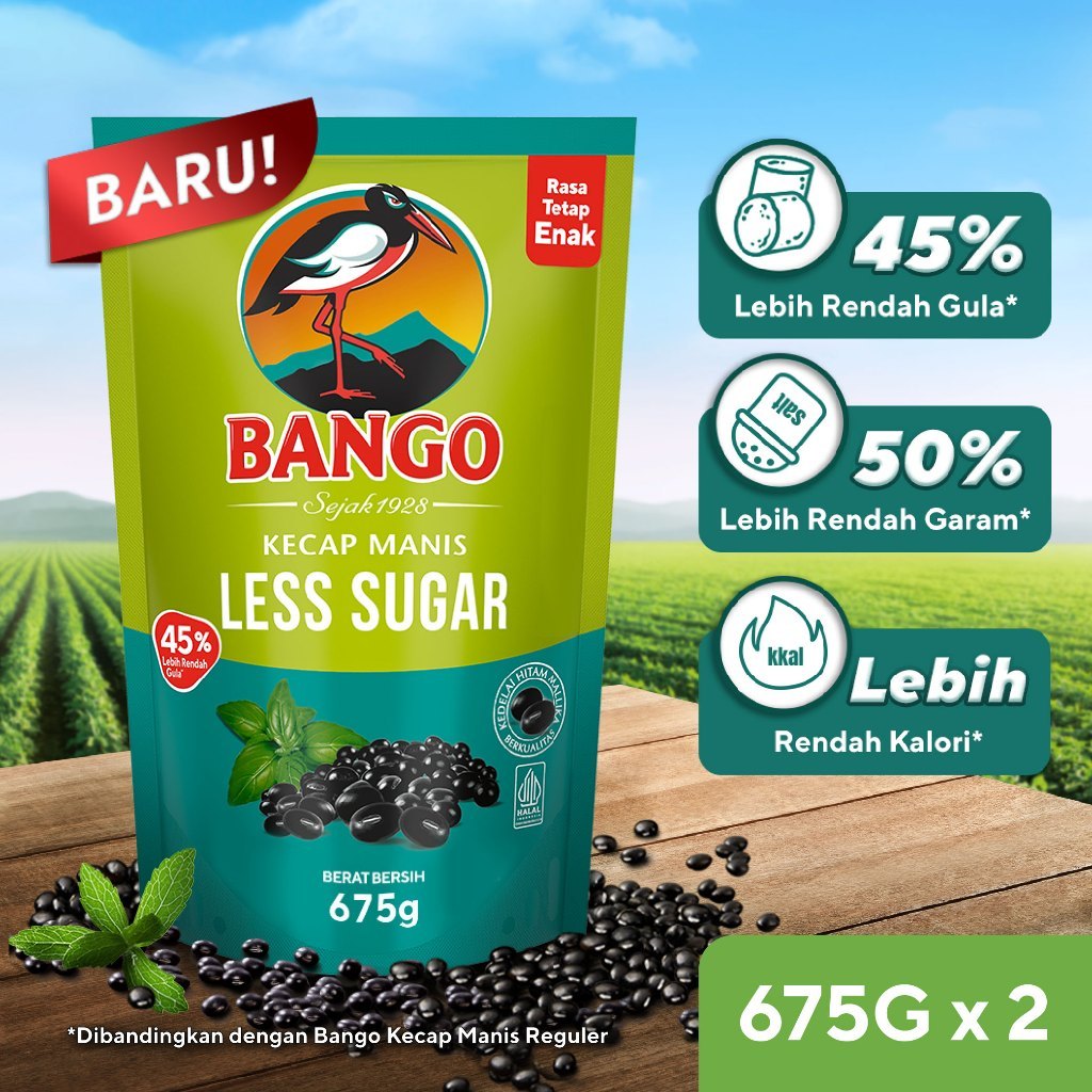 Jual BANGO LESS SUGAR 675G | KECAP RENDAH GULA x2 pack | Shopee Indonesia