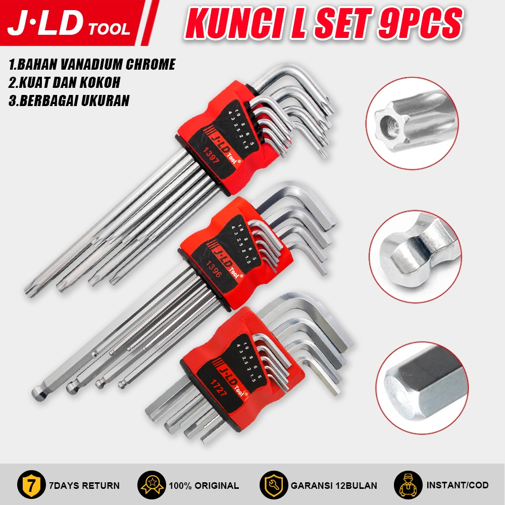 Jual JLD 9pcs Kunci L Set PANJANG Kunci L Set Kunci L Long Torx Key ...
