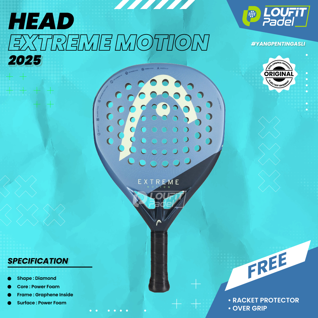 Jual Racket Padel HEAD EXTREME MOTION (2025) Raket Padel Original ...