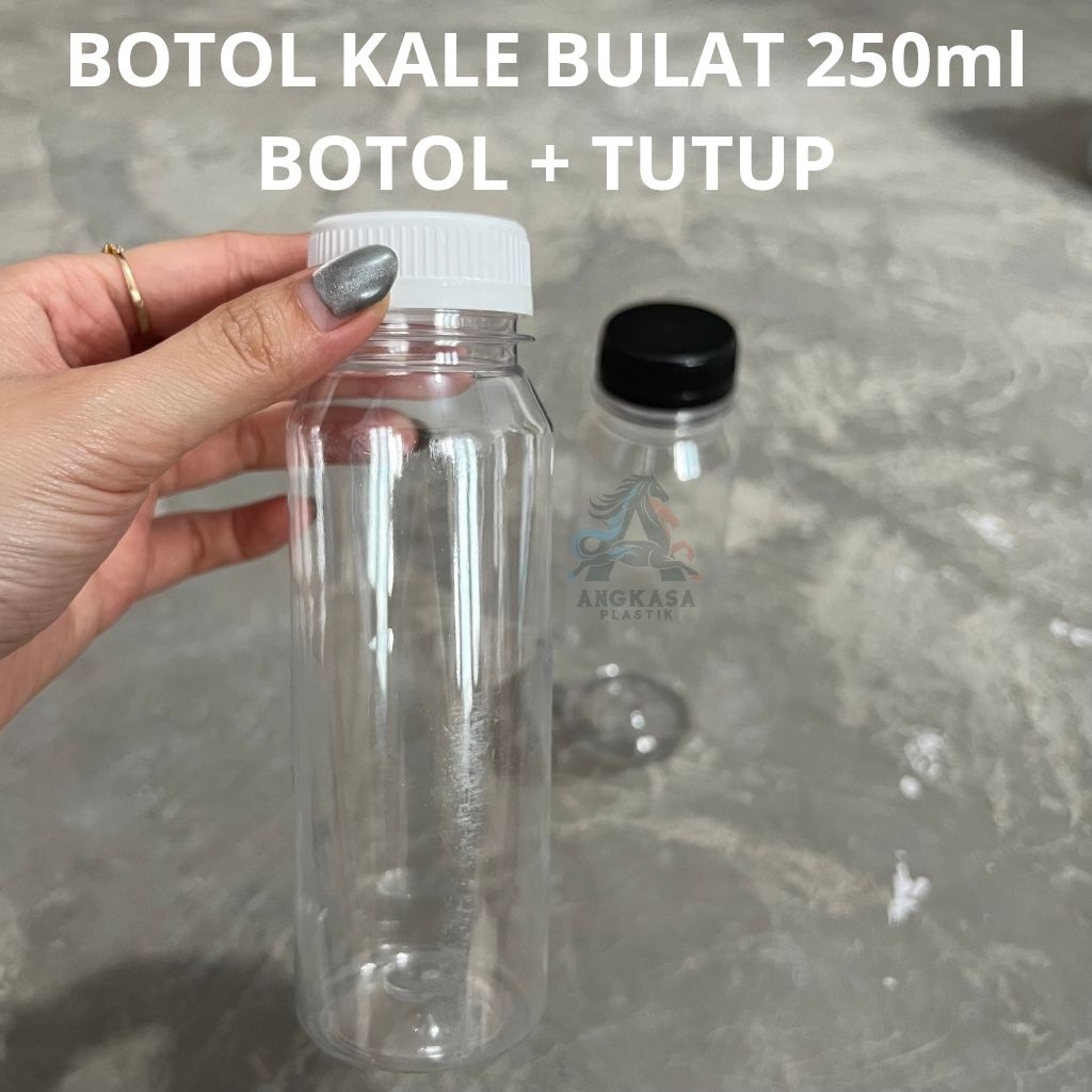 Jual INSTAN GOJEK/GRAB / botol kale bulat 250ml hitam putih / botol ...