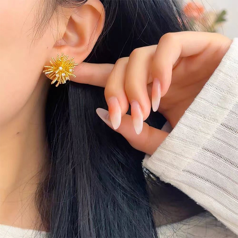 Jual (2PCS)Anting-anting kembang api untuk wanita, unik, mewah ringan ...