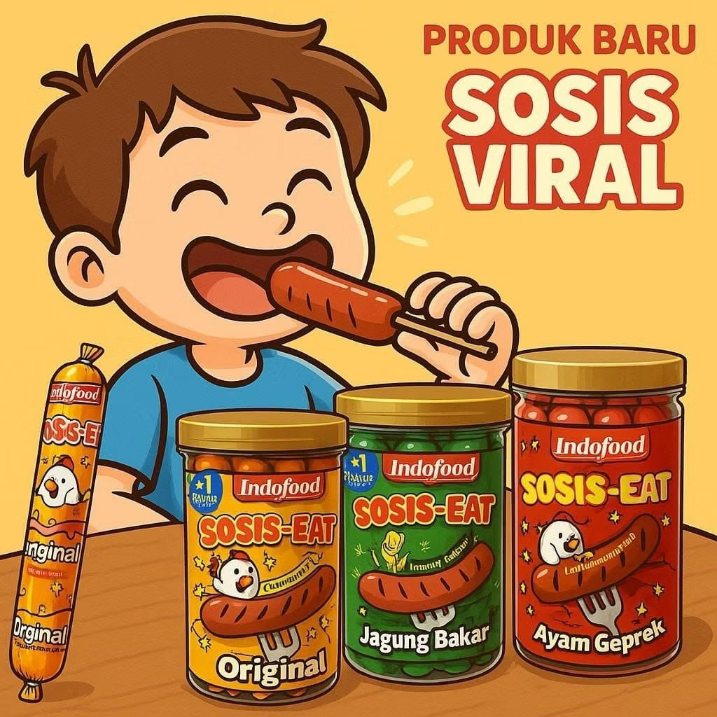 Jual [17 PCS] SOSIS EAT INDOFOOD RASA AYAM GEPREK ORIGINAL JAGUNG BAKAR ...