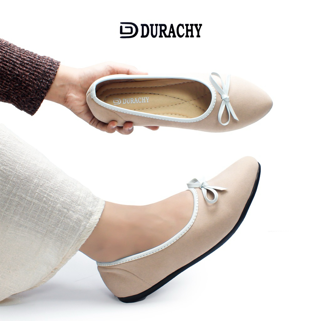 Jual DURACHY Jenny Sepatu Flatshoes Lancip Wanita Bludru | Shopee Indonesia