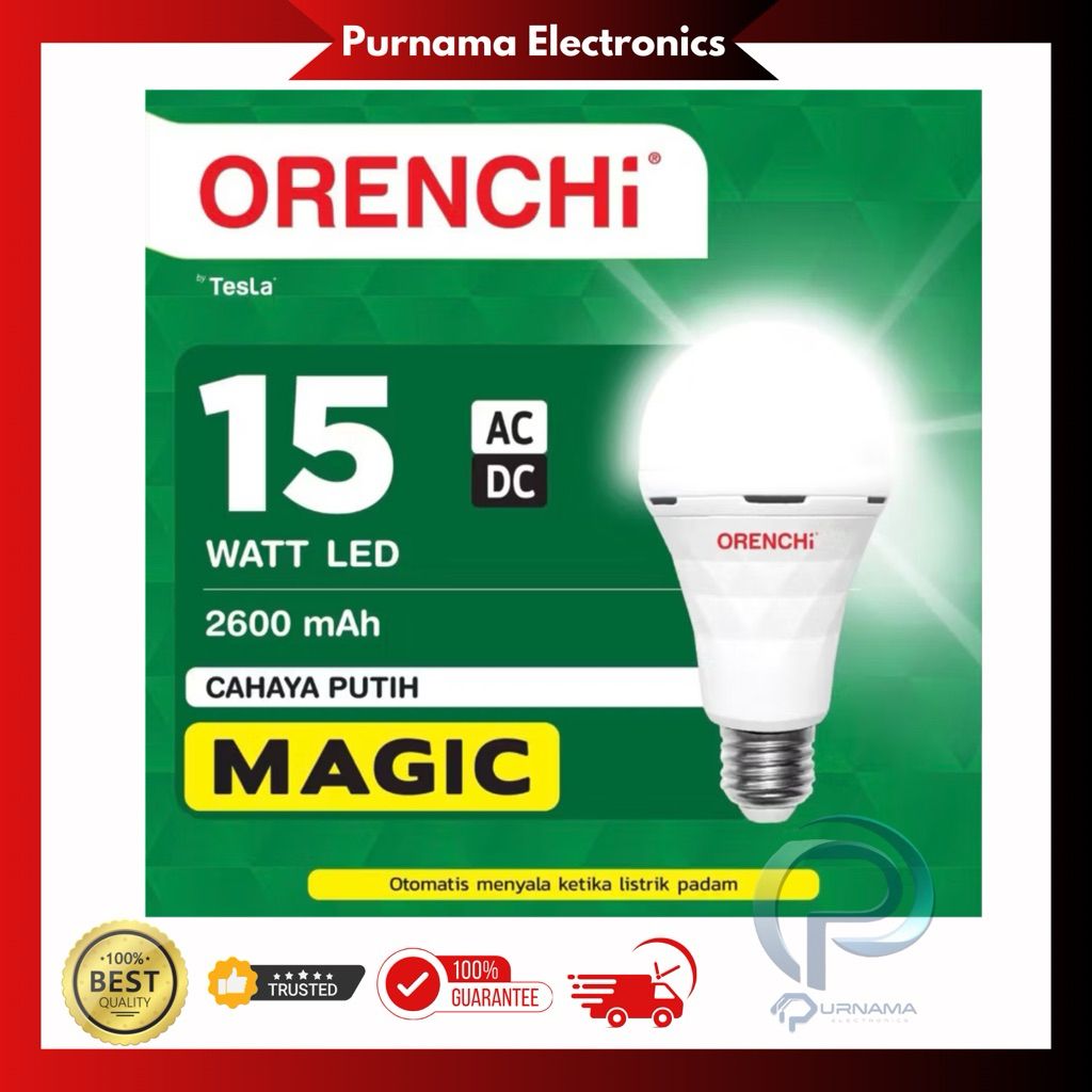 Jual Lampu Emergency Orenchi Magic Led Bulb 15 Watt AC DC Cahaya Putih ...