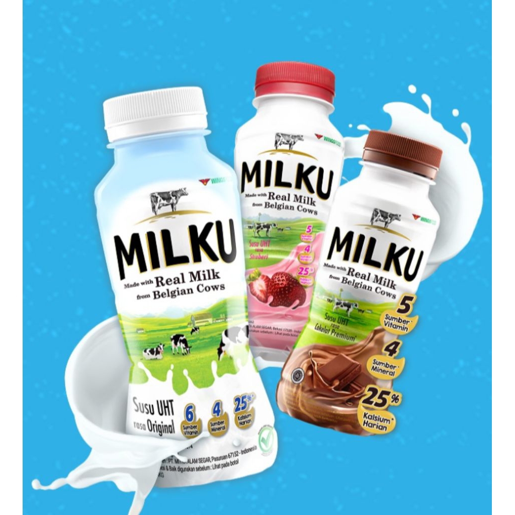 Jual MILKU UKURAN 200 ML 1 KRAT ISI 12 BOTOL | Shopee Indonesia