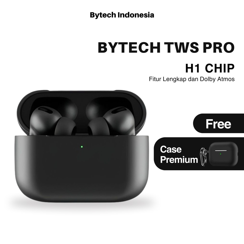 Jual BYTECH TWS Pro Black Edition Wireless Earphone Bluetooth + Free ...