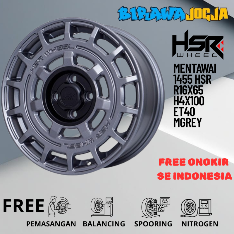 Jual Velg racing HSR Mentawai ring 16 pcd 4x100 Grey PNP Rocky, Raize ...