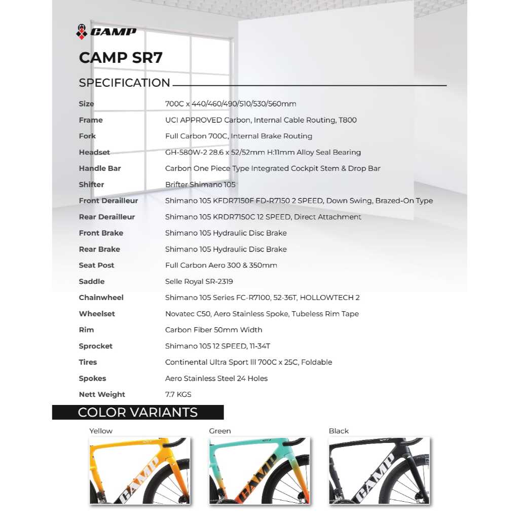 Jual Camp Roadbike SR7 All Rounder Sepeda Balap Carbon UCI Shimano 105 ...