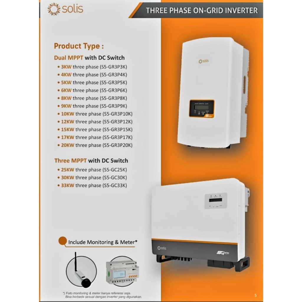 Jual Solis S5-GR3P10K Ongrid Gridtie 10 KW 3 Phase Dual MPPT Inverter ...