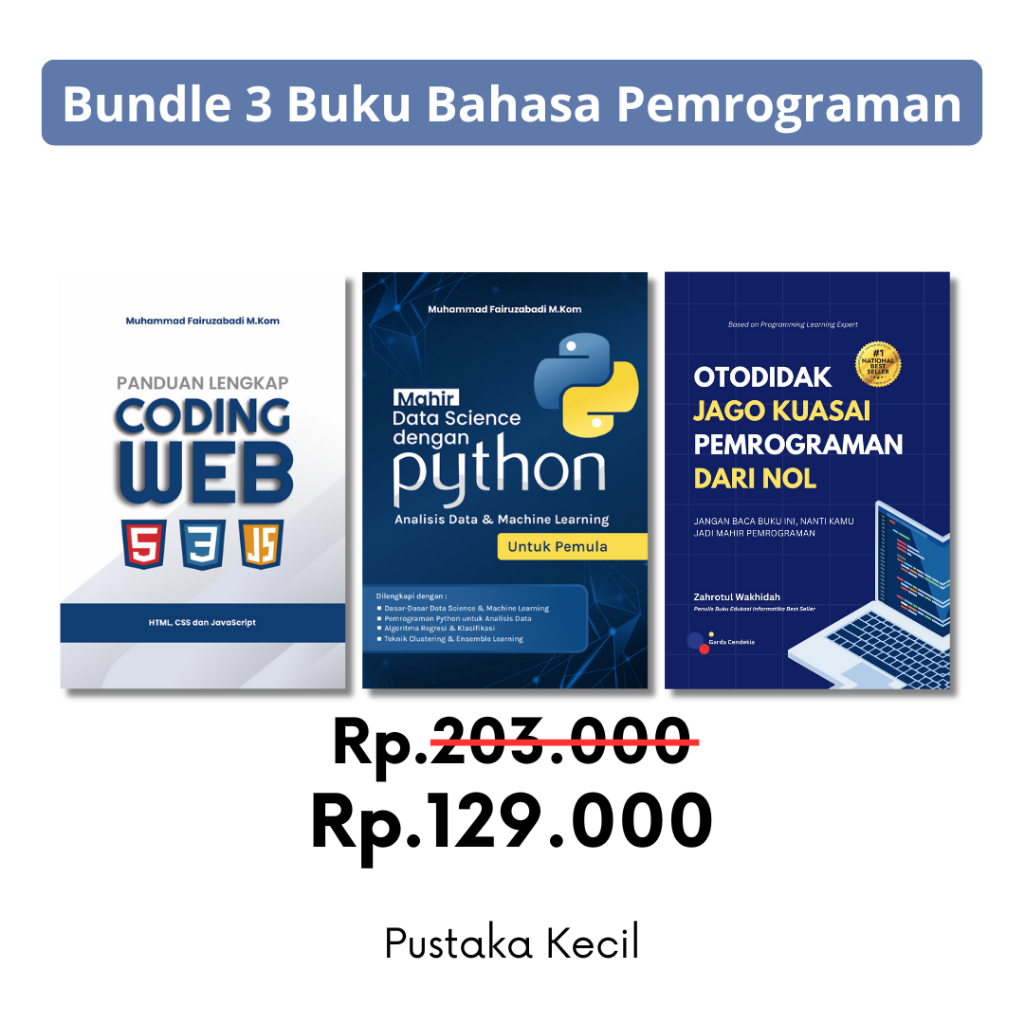 Jual Paket Murah 3 Buku Pemrograman Panduan Coding Web, Python ...