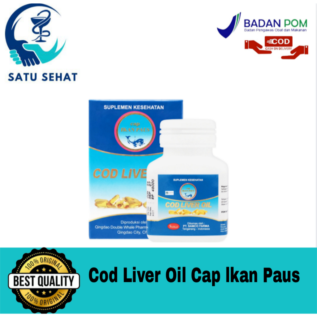 Jual Samco Cod Liver Oil Cap Ikan Paus | 100 Kapsul | Suplemen Minyak ...