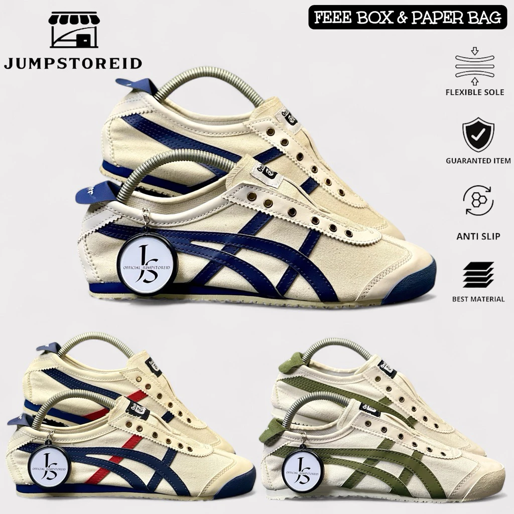 (BISA COD) Sepatu Pria Dan Wanita 0nitsuka Tiger Slip on Gratis Paperbag