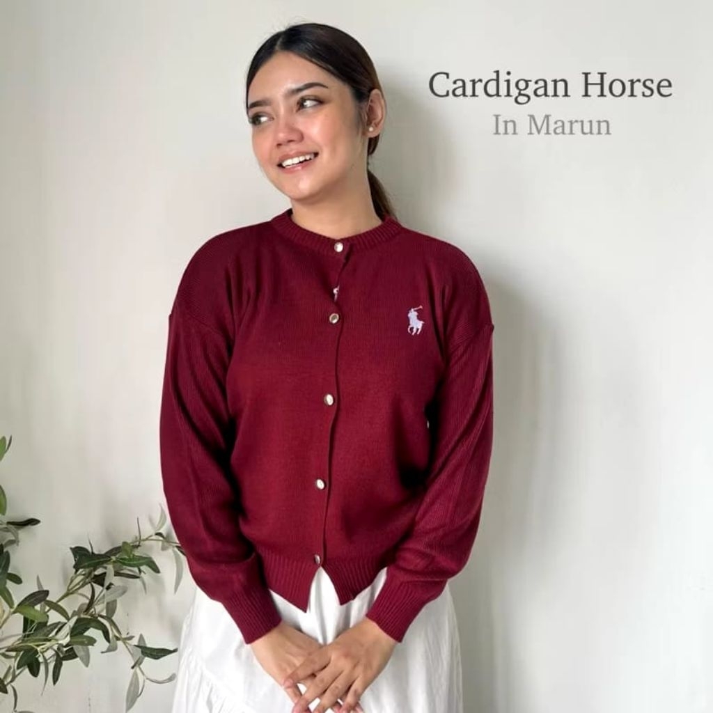 Jual cardigan lopo horse atasan wanita cardigan cardigan kancin gold ...