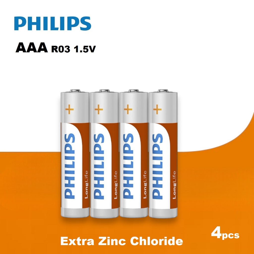 Jual Baterai AAA R03 1.5V Philips Extra Zinc Chloride Battery | Shopee ...
