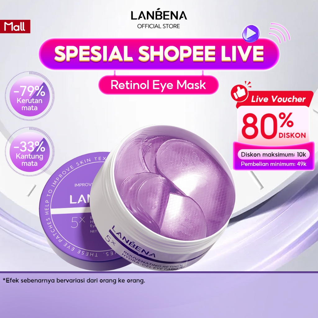 Jual [Shopee Live] LANBENA Retinol Anti Aging Masker Mata - Eye Patch ...