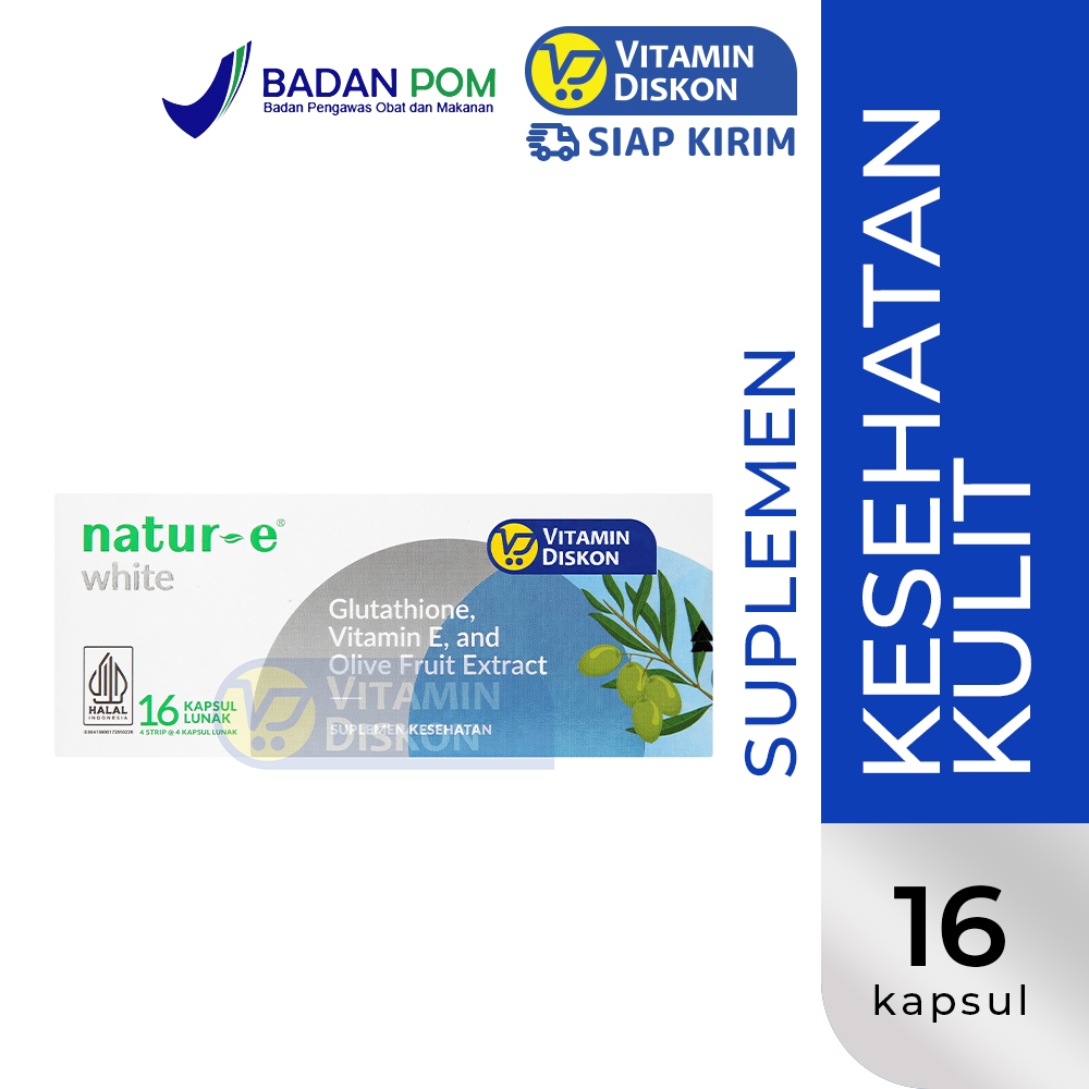 natur e glutathione Jual NATUR-E WHITE GLUTATHIONE VITAMIN E AND OLIVE FRUIT EXTRA | Suplemen  Kulit Sehat, Cerah, Antioksidan, Melembapkan