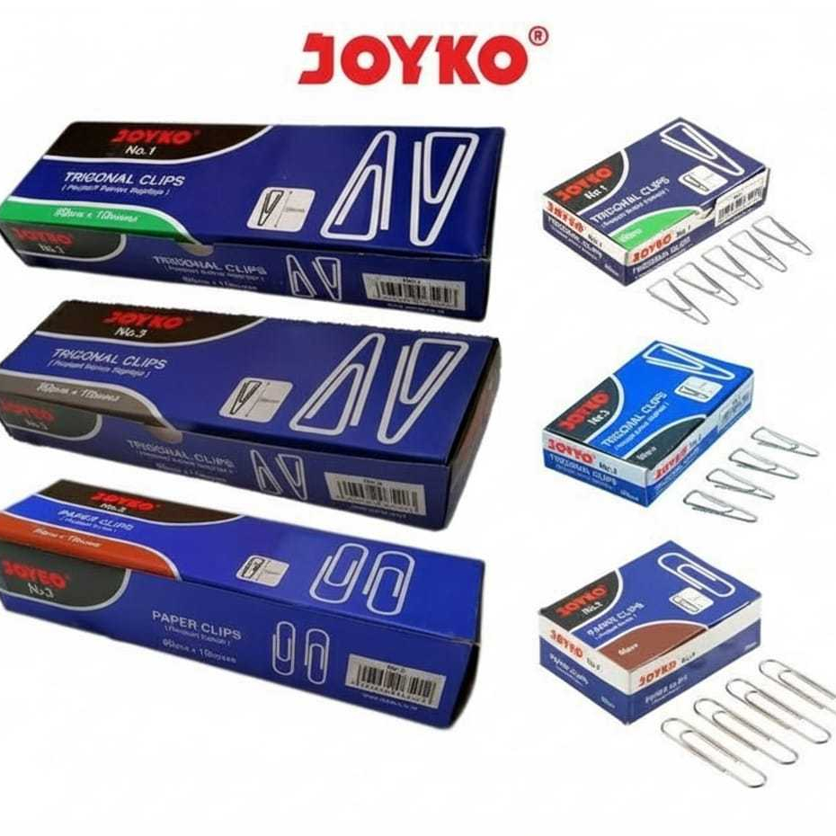 Jual JOYKO PAPER CLIPS TRIGONAL No.1 No.3 No.5 PENJEPIT KERTAS SEGITIGA ...