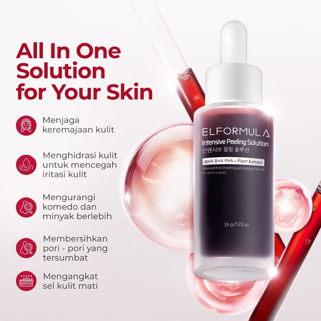 Pratinjau ELFORMULA Intensive Peeling Solution - Serum Exfoliasi Wajah Mencerahkan Dark Spot dan Eksfoliasi Mengangkat Sel Kulit Mati