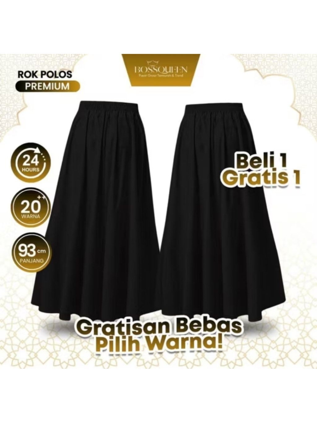 Jual ( BELI 1 GRATIS 1 ) BOSQUEEN SPESIAL ROK POLOS PREMIUM | Shopee ...