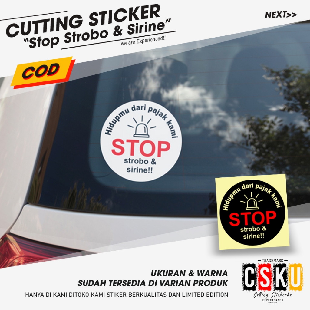 Jual Cutting Stiker Reflektif Stop Strobo dan Sirine Tot Tot Wuk Wuk ...